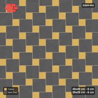 Interlock (Pasco) 40x40 cm · SQ44-444 · Offset Lattice, Swapped - Mustard Slate