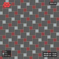 Interlock (Pasco) 40x40 cm · SQ44-445 · Offset Lattice, Split (Mirrored) - Urban Brick