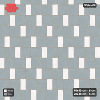 Interlock (Pasco) 40x40 cm · SQ44-456 · Slab Pair + Plank Step, Solid Slabs, Left - Salt & Pepper