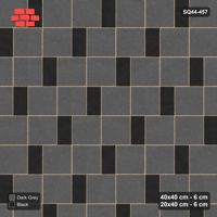 Interlock (Pasco) 40x40 cm · SQ44-457 · Slab Pair + Plank Step, Solid Slabs, Right, Kerb - Night Sky