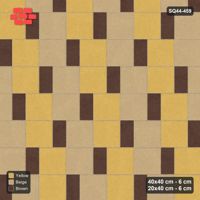 Interlock (Pasco) 40x40 cm · SQ44-459 · Slab Pair + Plank Step, Checker, Right - Harvest Gold