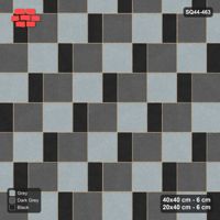 Interlock (Pasco) 40x40 cm · SQ44-463 · Slab Pair + Plank Step, Alternating, Right - Graphite Scale
