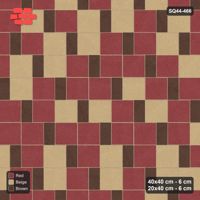Interlock (Pasco) 40x40 cm · SQ44-466 · Slab Pair + Plank Step, Blend, Left, 360 cm - Tuscany