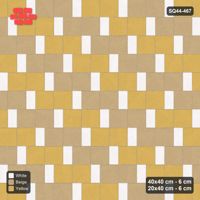 Interlock (Pasco) 40x40 cm · SQ44-467 · Slab Pair + Plank Step, Pair Tones, Right - Golden Sand
