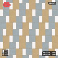 Interlock (Pasco) 40x40 cm · SQ44-470 · Slab Pair + Plank Step, Checker, Left, 360 cm - Coastal
