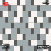 Interlock (Pasco) 40x40 cm · SQ44-472 · Slab Pair + Plank Step, Blend, Left, 360 cm - Monochrome
