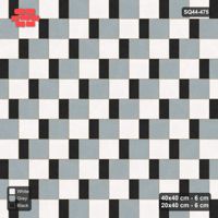 Interlock (Pasco) 40x40 cm · SQ44-475 · Slab Pair + Plank Step, Alternating, Right, 440 cm - Tuxedo