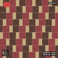 Interlock (Pasco) 40x40 cm · SQ44-476 · Slab Pair + Plank Step, Checker, Left, 360 cm - Tuscany