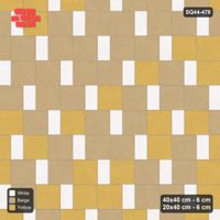 Interlock (Pasco) 40x40 cm · SQ44-478 · Slab Pair + Plank Step, Blend, Left, 360 cm - Golden Sand