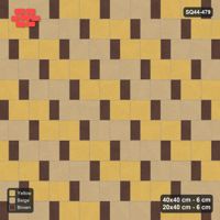 Interlock (Pasco) 40x40 cm · SQ44-479 · Slab Pair + Plank Step, Pair Tones, Right - Harvest Gold