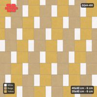 Interlock (Pasco) 40x40 cm · SQ44-488 · Slab Pair + Plank Step, Checker, Left, 340 cm - Golden Sand