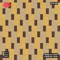 Interlock (Pasco) 40x40 cm · SQ44-499 · Slab Pair + Plank Step, Checker, 420 cm - Harvest Gold