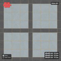 Interlock (Pasco) 40x40 cm · SQ44-501 · Panel Grid 3x3, Dark Plank Lines, Line Edges - Charcoal Edge