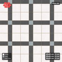 Interlock (Pasco) 40x40 cm · SQ44-502 · Panel Grid 2x2, Accent Crossings, Kerb, 340 cm - Monochrome