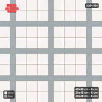 Interlock (Pasco) 40x40 cm · SQ44-504 · Panel Grid 3x2, Dark Plank Lines, 380 cm - Salt & Pepper