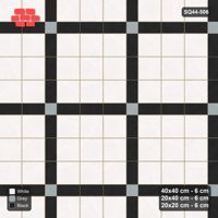 Interlock (Pasco) 40x40 cm · SQ44-506 · Panel Grid 3x3, Accent Crossings, Kerb, 405 cm - Tuxedo