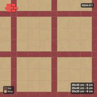 Interlock (Pasco) 40x40 cm · SQ44-511 · Panel Grid 3x3, Dark Plank Lines, 340 cm - Terracotta