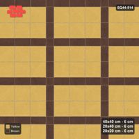 Interlock (Pasco) 40x40 cm · SQ44-514 · Panel Grid 3x2, Dark Plank Lines, Kerb, 400 cm - Harvest