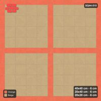 Interlock (Pasco) 40x40 cm · SQ44-515 · Panel Grid 4x4, Dark Plank Lines, Line Edges - Clay Court