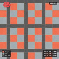 Interlock (Pasco) 40x40 cm · SQ44-518 · Panel Grid 2x3, Two-Tone Slabs, Kerb, 380 cm - Sunset Slate