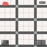 Interlock (Pasco) 40x40 cm · SQ44-519 · Panel Grid 3x2, Accent Crossings, 360 cm - Monochrome