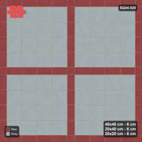 Interlock (Pasco) 40x40 cm · SQ44-520 · Panel Grid 4x4, Dark Plank Lines, Line Edges - Brick & Ash