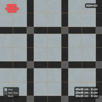 Interlock (Pasco) 40x40 cm · SQ44-522 · Panel Grid 2x2, Accent Crossings, Kerb - Graphite Scale
