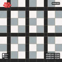 Interlock (Pasco) 40x40 cm · SQ44-523 · Panel Grid 2x3, Two-Tone Slabs, 340 cm - Tuxedo