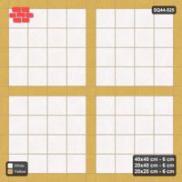 Interlock (Pasco) 40x40 cm · SQ44-525 · Panel Grid 4x4, Dark Plank Lines, Line Edges - Ivory & Ochre