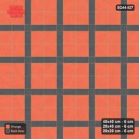 Interlock (Pasco) 40x40 cm · SQ44-527 · Panel Grid 2x2, Dark Plank Lines, Panel + Half Edges - Ember