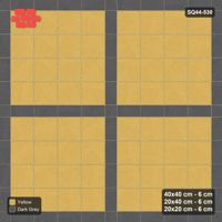 Interlock (Pasco) 40x40 cm · SQ44-530 · Panel Grid 4x4, Dark Plank Lines, Kerb - Mustard Slate