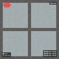 Interlock (Pasco) 40x40 cm · SQ44-535 · Panel Grid 4x4, Dark Plank Lines, Line Edges - Charcoal Edge