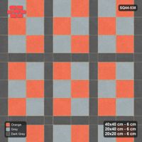 Interlock (Pasco) 40x40 cm · SQ44-538 · Panel Grid 2x3, Two-Tone Slabs, Kerb, 360 cm - Sunset Slate