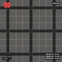 Interlock (Pasco) 40x40 cm · SQ44-540 · Panel Grid 3x3, Dark Plank Lines, Half Edges - Night Sky