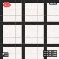 Interlock (Pasco) 40x40 cm · SQ44-541 · Panel Grid 3x3, Dark Plank Lines, 380 cm - Contrast