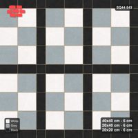 Interlock (Pasco) 40x40 cm · SQ44-543 · Panel Grid 2x3, Two-Tone Slabs, Line + Panel Edges - Tuxedo
