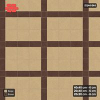 Interlock (Pasco) 40x40 cm · SQ44-544 · Panel Grid 3x2, Dark Plank Lines, 340 cm - Sandstone