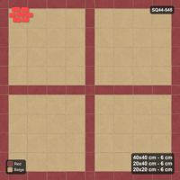 Interlock (Pasco) 40x40 cm · SQ44-545 · Panel Grid 4x4, Dark Plank Lines, Line Edges - Terracotta