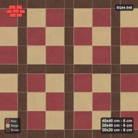 Interlock (Pasco) 40x40 cm · SQ44-548 · Panel Grid 2x3, Two-Tone Slabs, Line + Half Edges - Tuscany