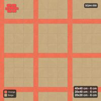 Interlock (Pasco) 40x40 cm · SQ44-550 · Panel Grid 3x3, Dark Plank Lines, 420 cm - Clay Court