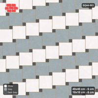 Interlock (Pasco) 40x40 cm · SQ44-551 · Lattice 40+10, Alternating Rows - Monochrome