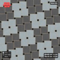 Interlock (Pasco) 40x40 cm · SQ44-553 · Lattice 40+10, Block Chequer + Kerb - Graphite Scale