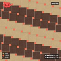 Interlock (Pasco) 40x40 cm · SQ44-556 · Lattice 40+10, Diagonal Stripes (Mirrored) - Autumn