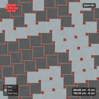 Interlock (Pasco) 40x40 cm · SQ44-561 · Lattice 40+10, Tonal Blend - Urban Brick