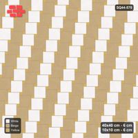 Interlock (Pasco) 40x40 cm · SQ44-570 · Lattice 40+10, Alternating Rows (Mirrored) - Golden Sand