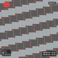 Interlock (Pasco) 40x40 cm · SQ44-571 · Lattice 40+10, Alternating Rows - Urban Brick