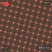 Interlock (Pasco) 40x40 cm · SQ44-574 · Lattice 40+10, Swapped (Mirrored) - Burnt Clay