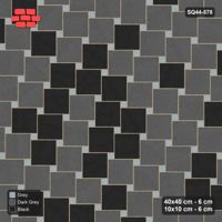 Interlock (Pasco) 40x40 cm · SQ44-578 · Lattice 40+10, Tonal Blend Mirrored + Kerb - Graphite Scale