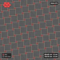 Interlock (Pasco) 40x40 cm · SQ44-579 · Lattice 40+10, Swapped - Rust & Charcoal