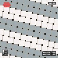 Interlock (Pasco) 40x40 cm · SQ44-580 · Lattice 40+10, Diagonal Stripes (Mirrored) - Tuxedo